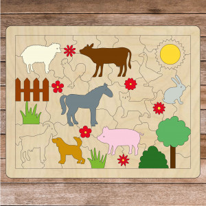 Montessori wooden sensory aid - Farm animals | SENTOP... 2