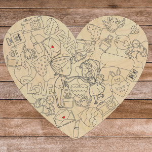 Wooden puzzle in the shape of a heart - LOVE | SENTOP