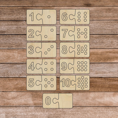 Montessori wooden insert for children - two - piece DOMINO | SENTOP