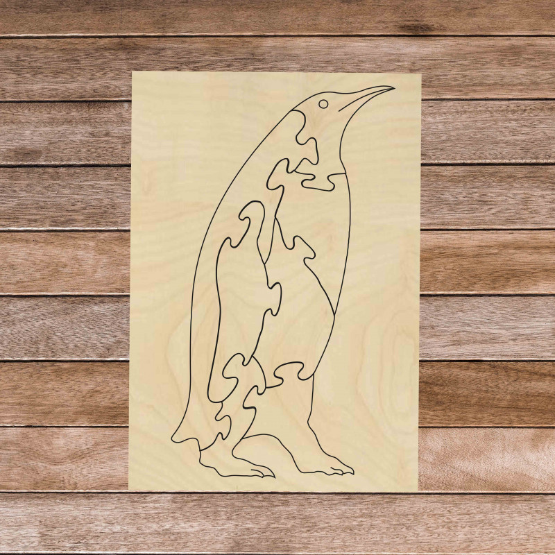 Wooden montessori educational puzzle - Penguin...