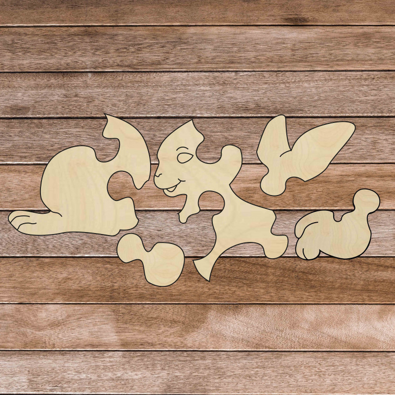Wooden montessori educational puzzle - Bunny |...