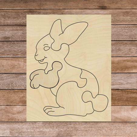 Wooden montessori educational puzzle - Bunny | SENTOP H020 Poplar