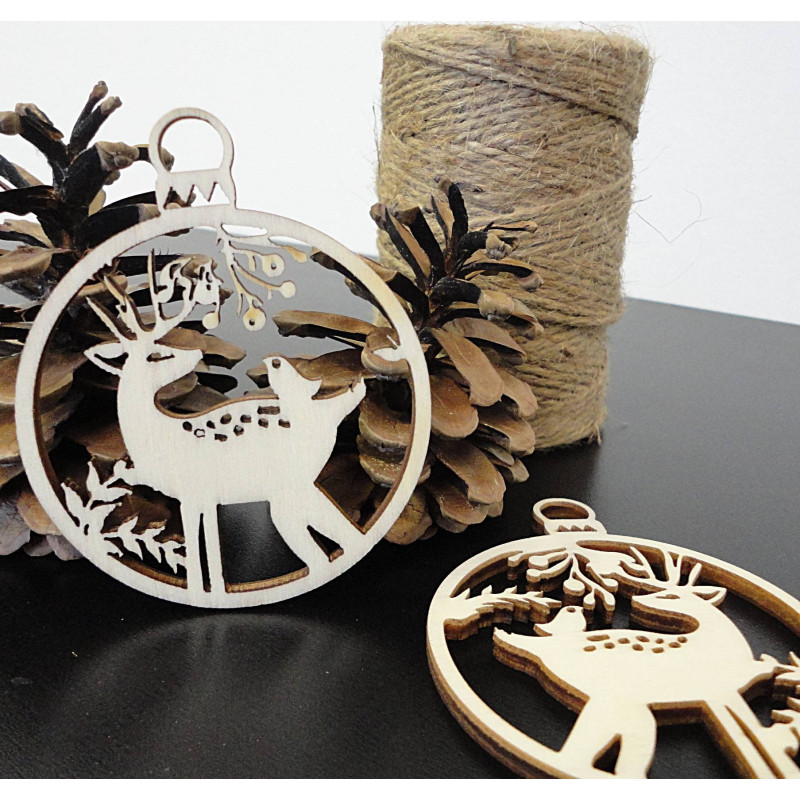Deer Christmas decoration made of wood, size:...