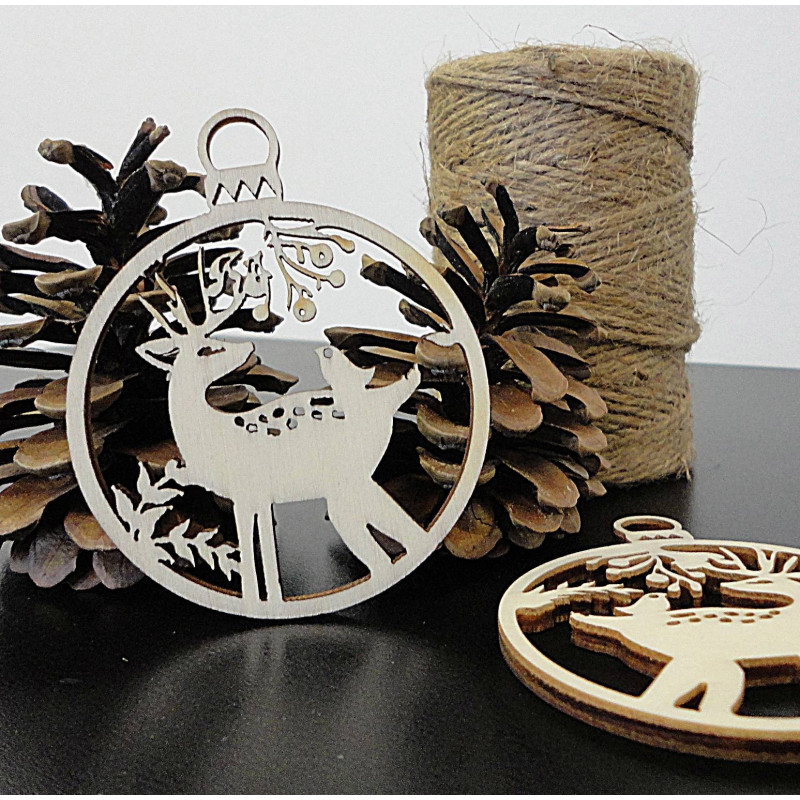 Deer Christmas decoration made of wood, size:...