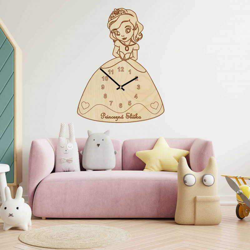 Wooden children's clock - Princess with a name...