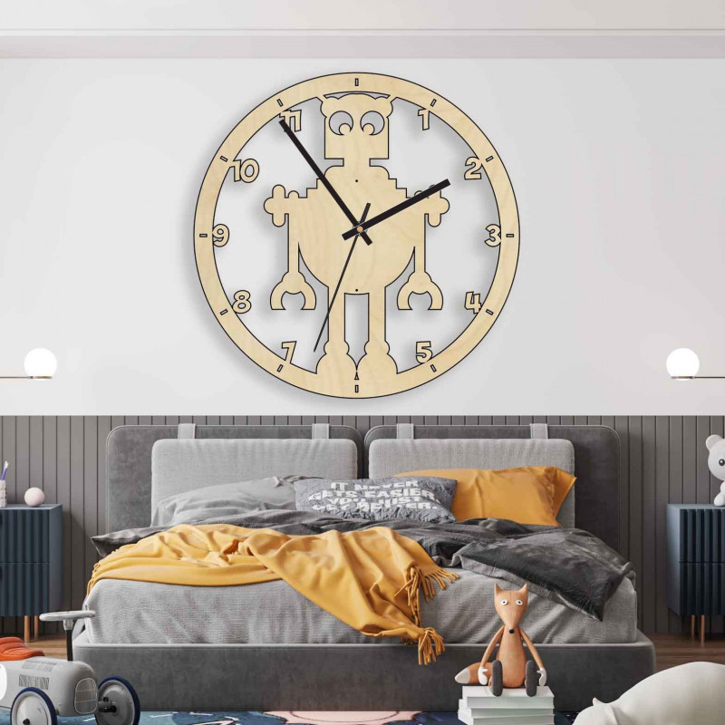 Wall clock for children robot - MELVAR