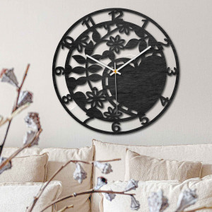 Wooden clock - lovely nature - black and natural | SENTOP...