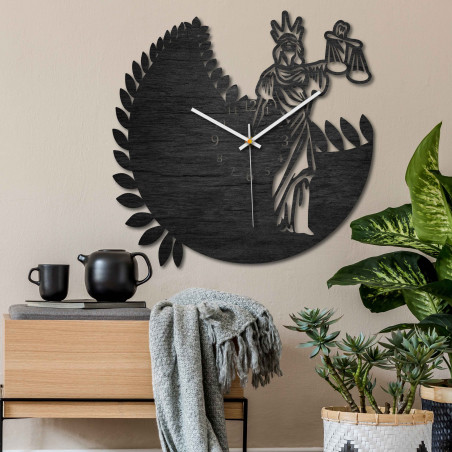 Zodiac sign clock - Libra - black and natural