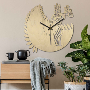 Zodiac sign clock - Libra - black and natural 2