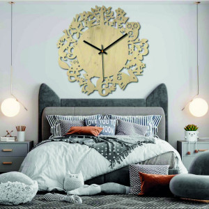 Wood Clock - Forest animals - Black and coloured | SENTOP... 2