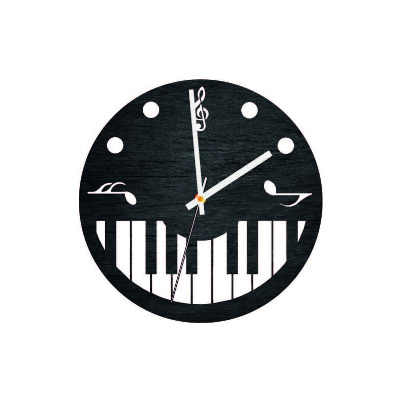 Wall Clock sheet music and piano - HORTO