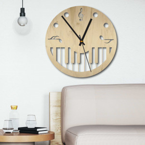 Wooden wall clock - Sheet music black and color | SENTOP...