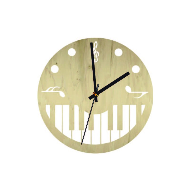 Wall Clock sheet music and piano - HORTO