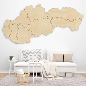 Wooden wall map Slovakia - 8 pieces | SENTOP
