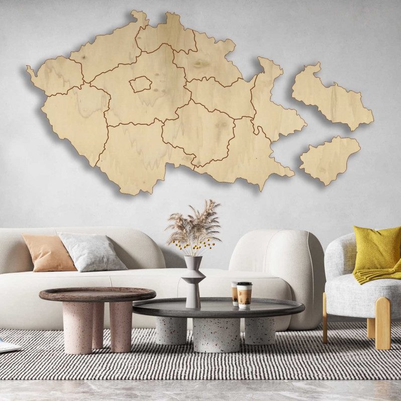 Puzzle wooden wall map Czech Republic
