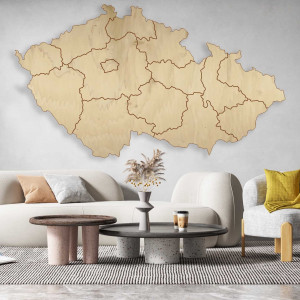 Wooden wall map of the Czech Republic | 14 pieces 2