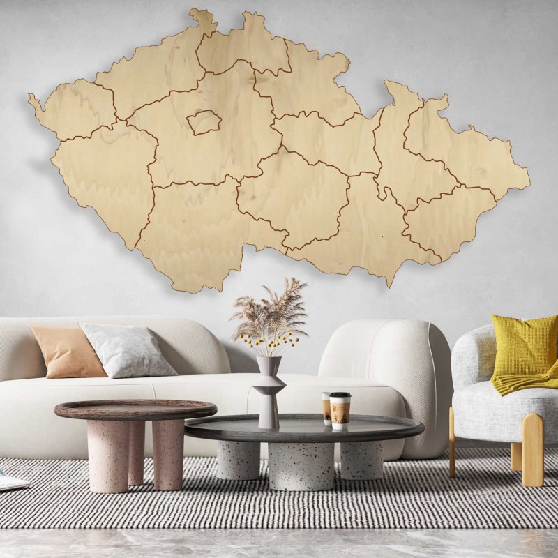 Puzzle wooden wall map Czech Republic