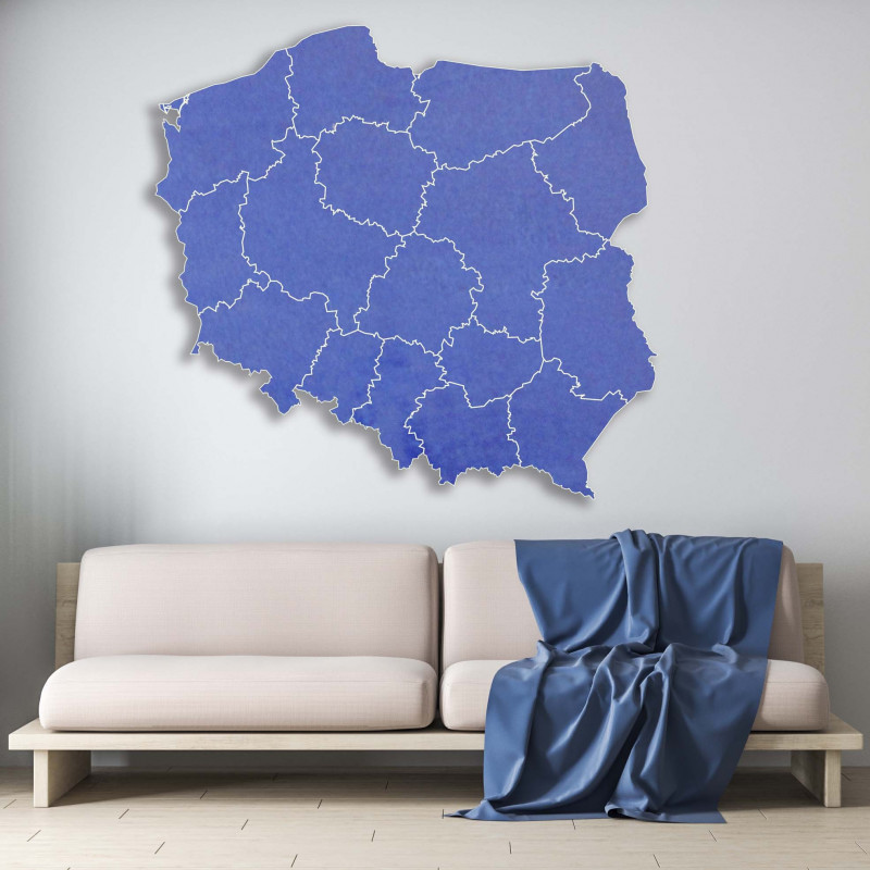Wooden wall map Republic of Poland - 16 pieces...