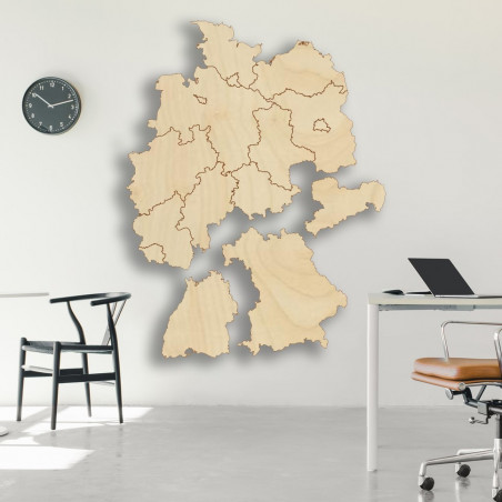 Wooden wall map of Germany