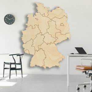 Wooden wall map of Germany