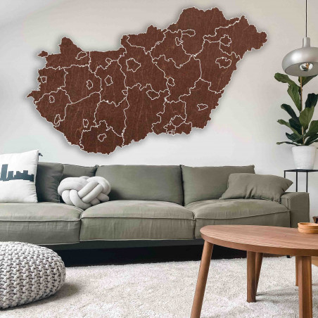 Wooden wall map of Hungary - 40 pieces | SENTOP M005