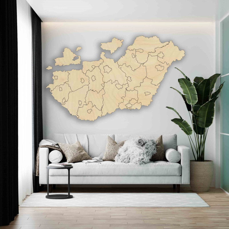 Wooden wall map of Hungary - 40 pieces | SENTOP...