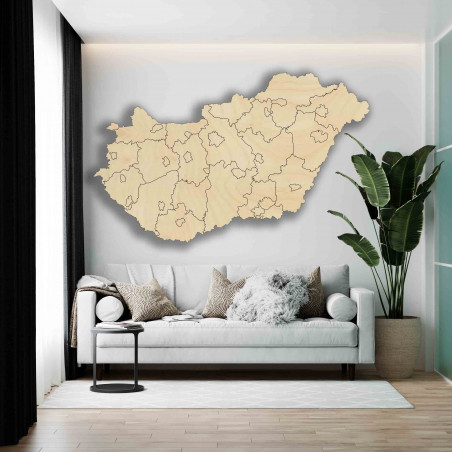 Wooden wall map of Hungary - 40 pieces | SENTOP M005