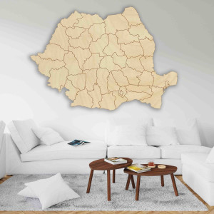 Wooden wall map Romania - ROMA