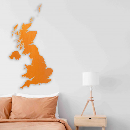 Wooden map on the wall United Kingdom | SENTOP