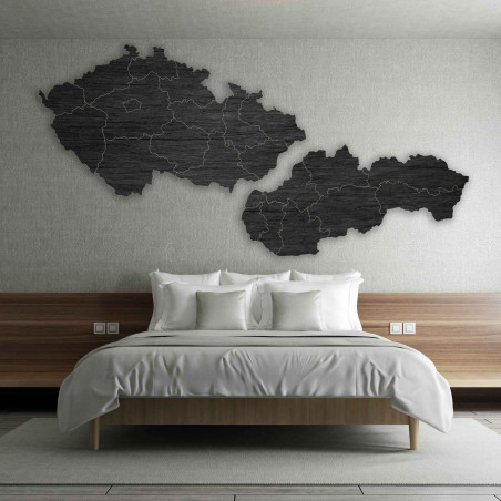 Wooden map of Slovakia and Czech Republic - PUZZLE