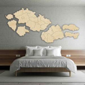 Wooden map of Slovakia and Czech Republic