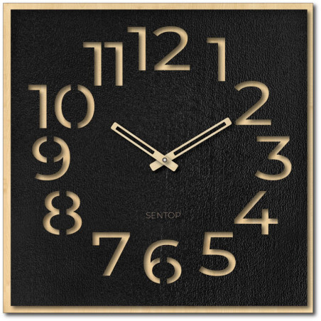 All-wooden wall clocks made of HDF board have a semi-matte surface and are characterized by high durability and resistance.