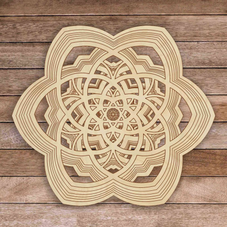 Wooden mandala Harmony made of several layers up to 90 x 100 cm