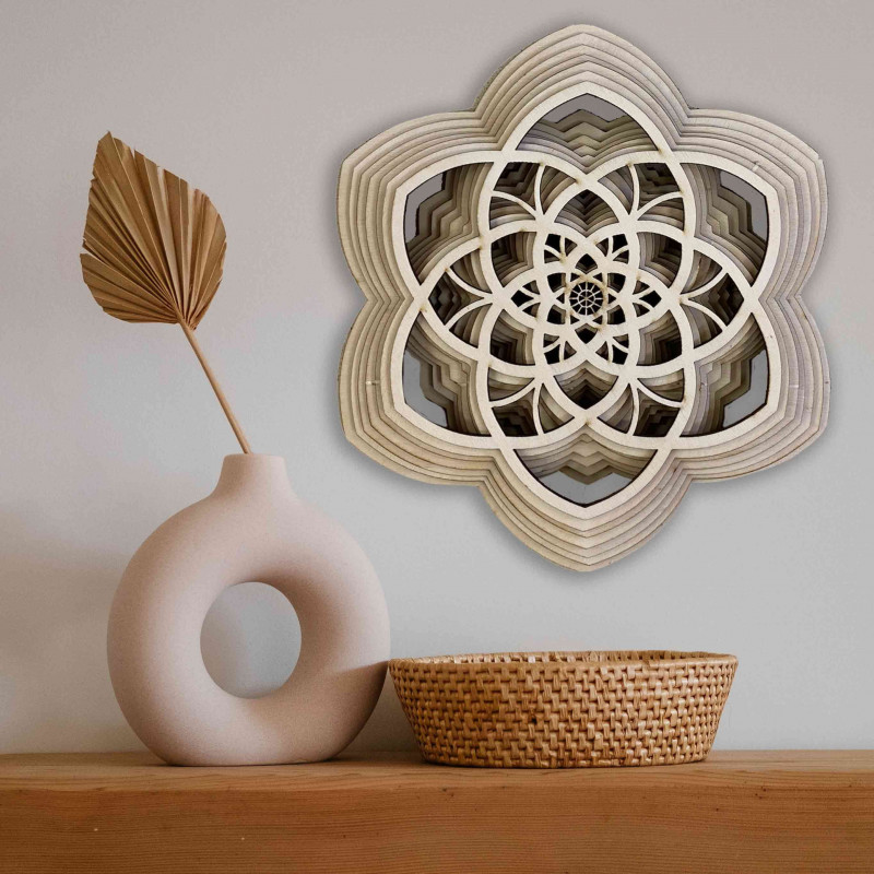 Wooden mandala Harmony made of several layers...