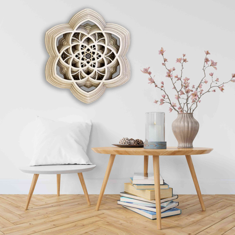 Wooden mandala Harmony made of several layers...