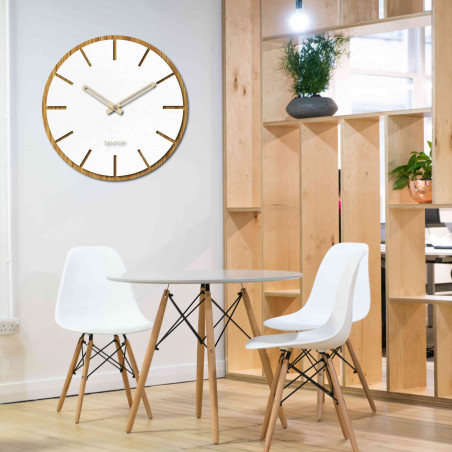 White wooden wall clock