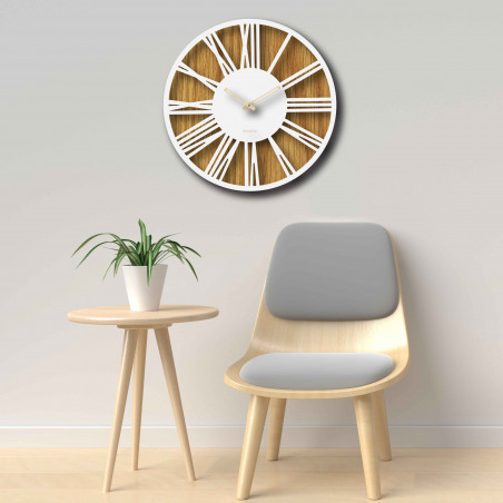 Modern wooden wall clock with minimalist geometric design