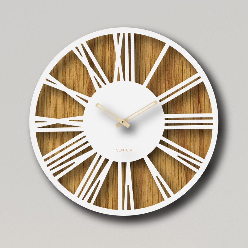Elegant oak wall clock for a modern and stylish interior