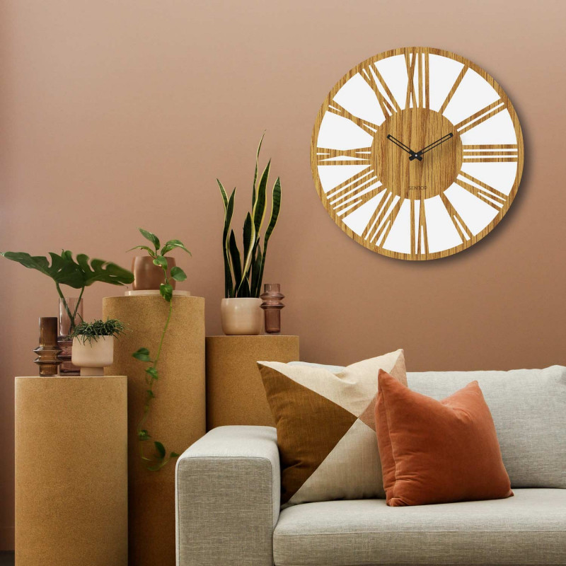 Wooden wall clock Roman numerals - Sentop |...