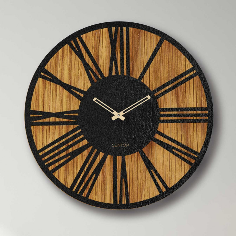 Modern wooden wall clock with minimalist geometric design