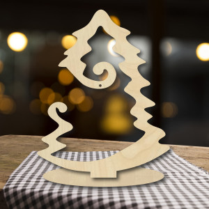 Wooden Christmas tree made of natural wood 2