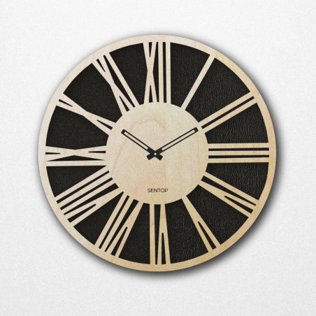 Wooden wall clock with Roman numerals - SONTA