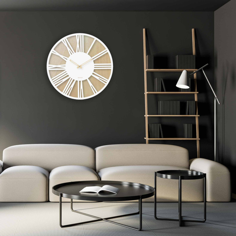 Wooden wall clock with Roman numerals - SONTA