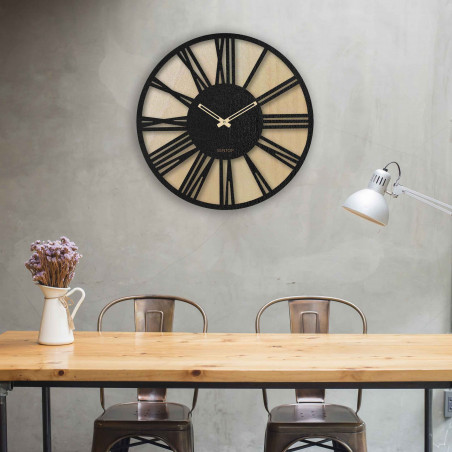 Wooden wall clock with Roman numerals - SONTA
