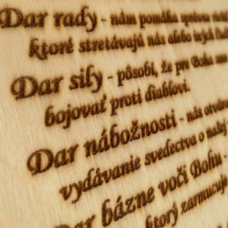 Wooden Table - commemoration of the Sacrament of Confirmation