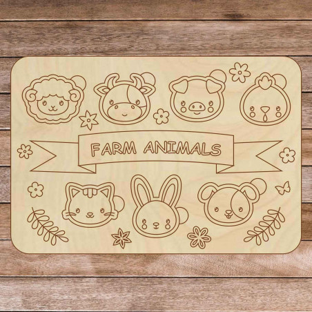 Children 's wooden box - Farm animals 7 pieces | SENTOP H002