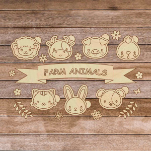 Children 's wooden box - Farm animals 7 pieces | SENTOP H002 2