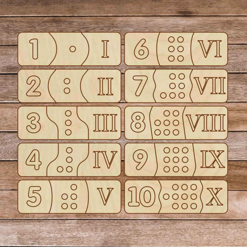 Children's wooden puzzle - Roman numerals 30 pieces