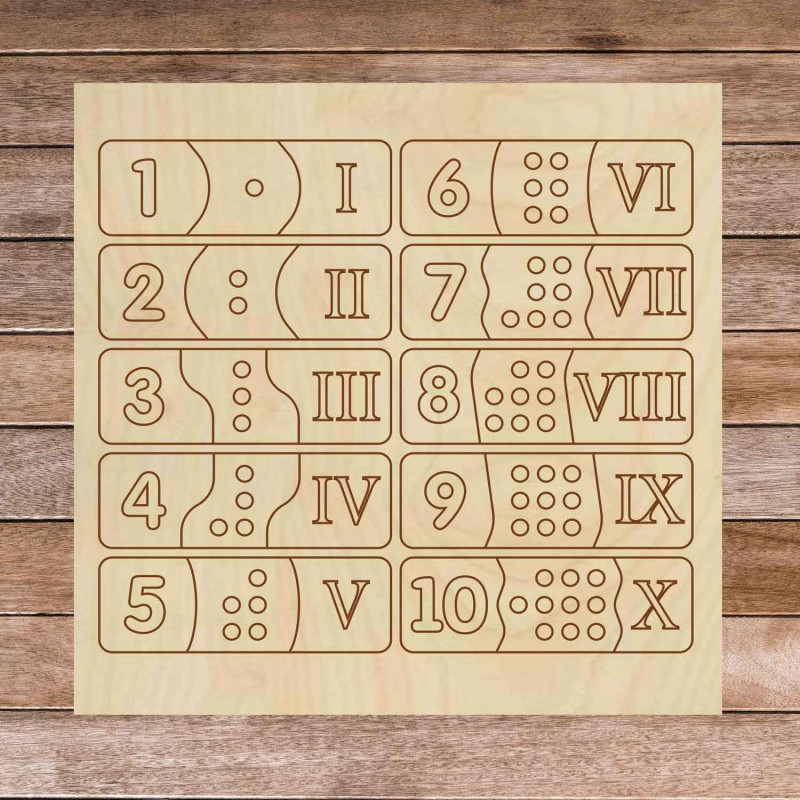 Children's wooden puzzle - Roman numerals 30 pieces