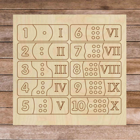 Children's wooden puzzle - Roman numerals 30 pieces